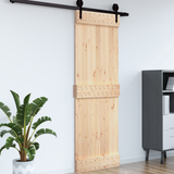 Door NARVIK Natural 85 x 210 cm Solid Pine Wood - Front View