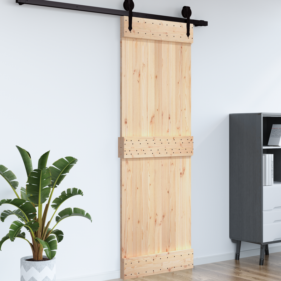 Flat Door NARVIK 85x210cm Solid Pine Wood (Untreated) Natural