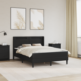 Bed Frame with Mattress Black 137 x 190 cm Faux Leather