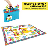 Yookidoo Fiesta Kids Baby Activity Playmat to Bag with Musical Rattle - Top-Down View