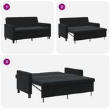 Sofa Bed Black Fabric - Close-Up Angle