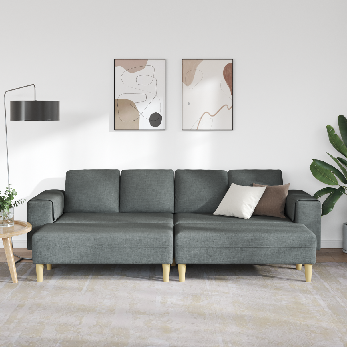 Sofa Set Dark grey Fabric
