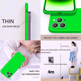 New Plain Neon Liquid Silicone Colorful Soft Case for iPhone 16 15 14 13 12 11 Pro Max Plus Fluorescent Microfiber Pink Cover - Front View