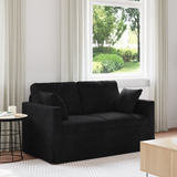 Sofa Black 138 x 78 x 80 cm Velvet - Front View