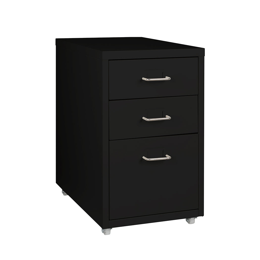 Levede 3 Drawer Office Drawers Cabinet Black-2018816765886337024