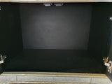 Mirrored 1 Drawer 2 Door Cabinet Antique Ribbed - Front View