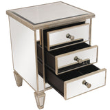 Mirrored Bedside Ribbed. Last one, floor stock left, half price. - Front View