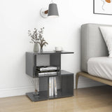 Bedside Cabinets 2 pcs High Gloss Grey 50x30x51.5 cm Engineered Wood - Front View