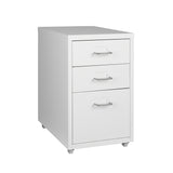 Levede 3 Drawer Office Drawers Cabinet White - Close-Up Angle