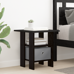 Bedside Table 2 pcs Black Oak 41 x 40 x 45 cm Engineered Wood