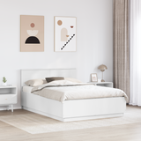 Bed Frame with Headboard White 150 x 200 cm Engineered Wood - Side View