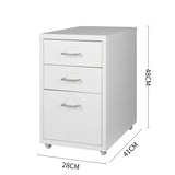 Levede 3 Drawer Office Drawers Cabinet White - Front View