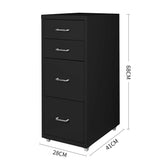 Levede 4 Drawer Office Drawers Cabinet Black - Front View