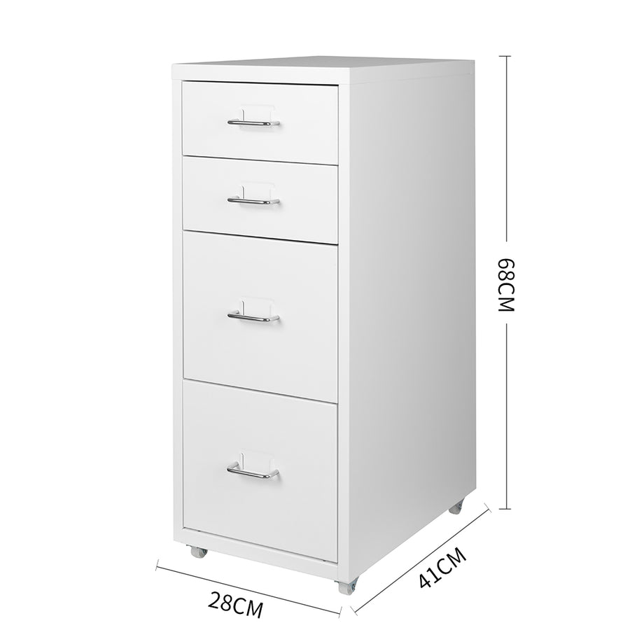 Levede 4 Drawer Office Drawers Cabinet White-2006733171760173058