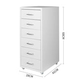 Levede 6 Drawer Office Cabinet Drawers White - Front View