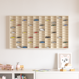 Wall Display Case Beige 98 x 4,5 x 55 cm Engineered Wood - Side View
