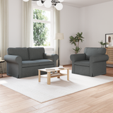 Sofa Set 2 pcs Dark Grey 155 x 82 x 80 cm Fabric