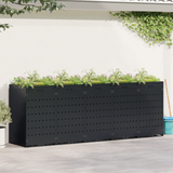 Wheelie Bin Storage for 5 Bins Black 340 x 77,5 x 121,5 cm - Side View