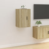 Wall Mounted TV Cabinets 2 pcs Sonoma Oak 40x34.5x60 cm - Side View