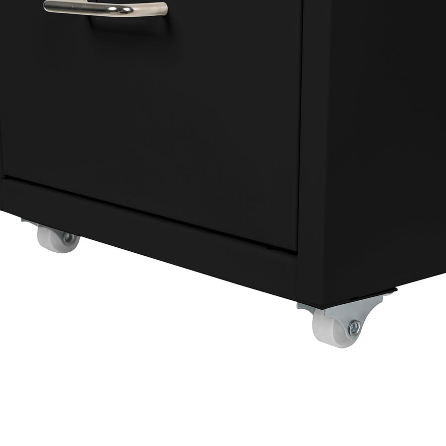 Levede 3 Drawer Office Drawers Cabinet Black-2018816765886337028