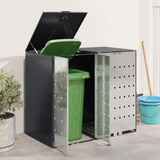 Wheelie Bin Storage for 3 Bins Anthracite 340 x 77.5 x 115.5 cm - Top-Down View