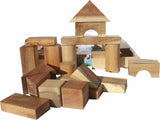 NATURAL WOOD BLOCKS 34 PCS - Side View