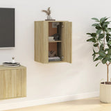 Wall Mounted TV Cabinet Sonoma Oak 40x34.5x60 cm - Side View