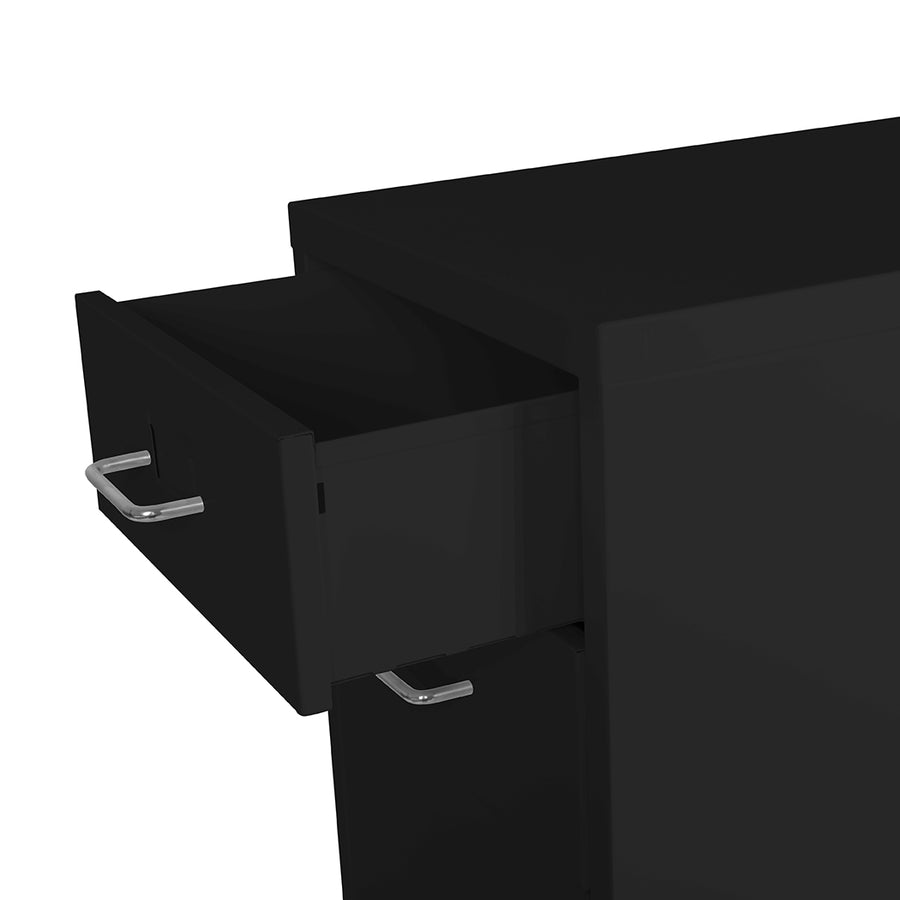 Levede 3 Drawer Office Drawers Cabinet Black-2018816765886337029
