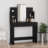Dressing Table with Mirror Black Oak 96 x 39 x 142 cm - Side View