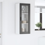 Wall Glass Cabinet LUCCA Black 40 x 31 x 100 cm Engineered Wood