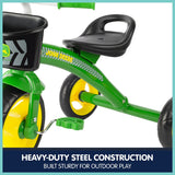 John Deere Green Steel Tricycle Ride On Toy 46790 - Side View