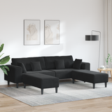 Sofa 3 pcs Black 250 x 188 x 76 cm Velvet - Front View