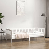 Day Bed without Mattress White 90x190 cm Solid Wood Pine - Front View