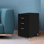 Levede 3 Drawer Office Drawers Cabinet Black-2018816765886337030