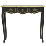 Dynasty Gold Accent Black Pettit Console 90. Touch of elegance to your living room or hallway with this Black & Gold Regal Console Table