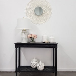 Polo Classic Console Black 110. A console table in the entryway provides a strong focal point and first impression for guests entering your home