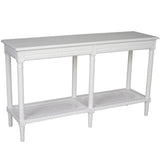 Polo Long Classic Console w/Shelf White 140. Add storage and style to your room with this hamptons style white long console with an attractive rattan