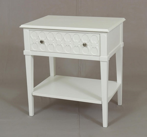 Kioloa Bedside w/1 drawer White  Muted Semi Gloss finish