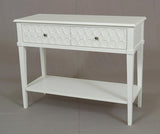 Kioloa Console w/2 drawers White uted Semi Gloss finish - Front View