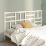Bed Headboard White 186 cm Solid Wood Pine - Front View