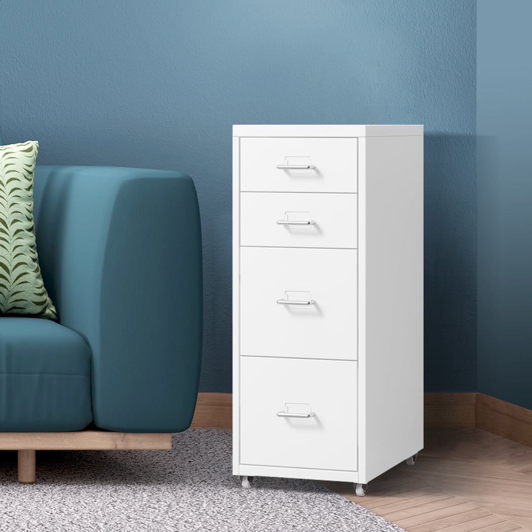 Levede 4 Drawer Office Drawers Cabinet White-2006733171760173064