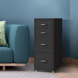 Levede 4 Drawer Office Drawers Cabinet Black - Low Angle