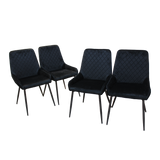 Dining Chairs x 8 Padded Seat Soft Velvet - Low Angle