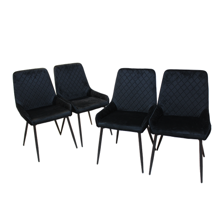 Dining Chairs x 8 Padded Seat Soft Velvet-1950769994770026504