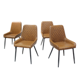 Dining Chairs x 8 Padded Seat PU Faux Leather-2018816926830170120