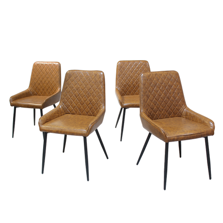 Dining Chairs x 8 Padded Seat PU Faux Leather-2018816926830170120