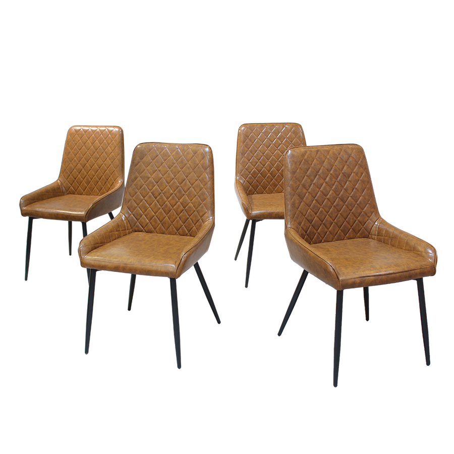 Dining Chairs x 8 Padded Seat PU Faux Leather-2018816926830170120