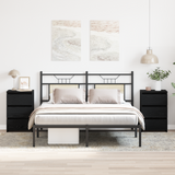 Bedside Cabinet with Drawer 2 pcs Black Oak 40 x 35 x 62,5 cm - Side View
