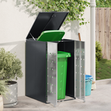 Wheelie Bin Storage with Gas Lift-up Lid for 240L Bin Steel - Top-Down View