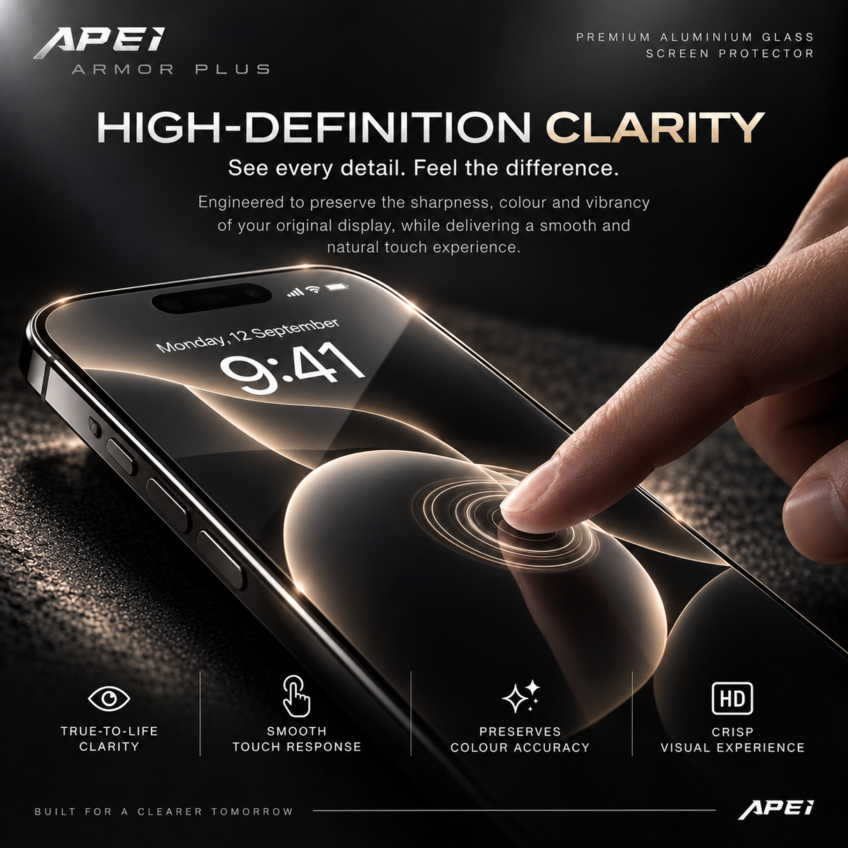 APEI Armor Plus Premium Aluminium Glass Screen Protector